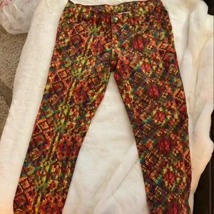 Princess Vera Wang Women's Colorful Kaleidoscope Mosaic Stretch Pants